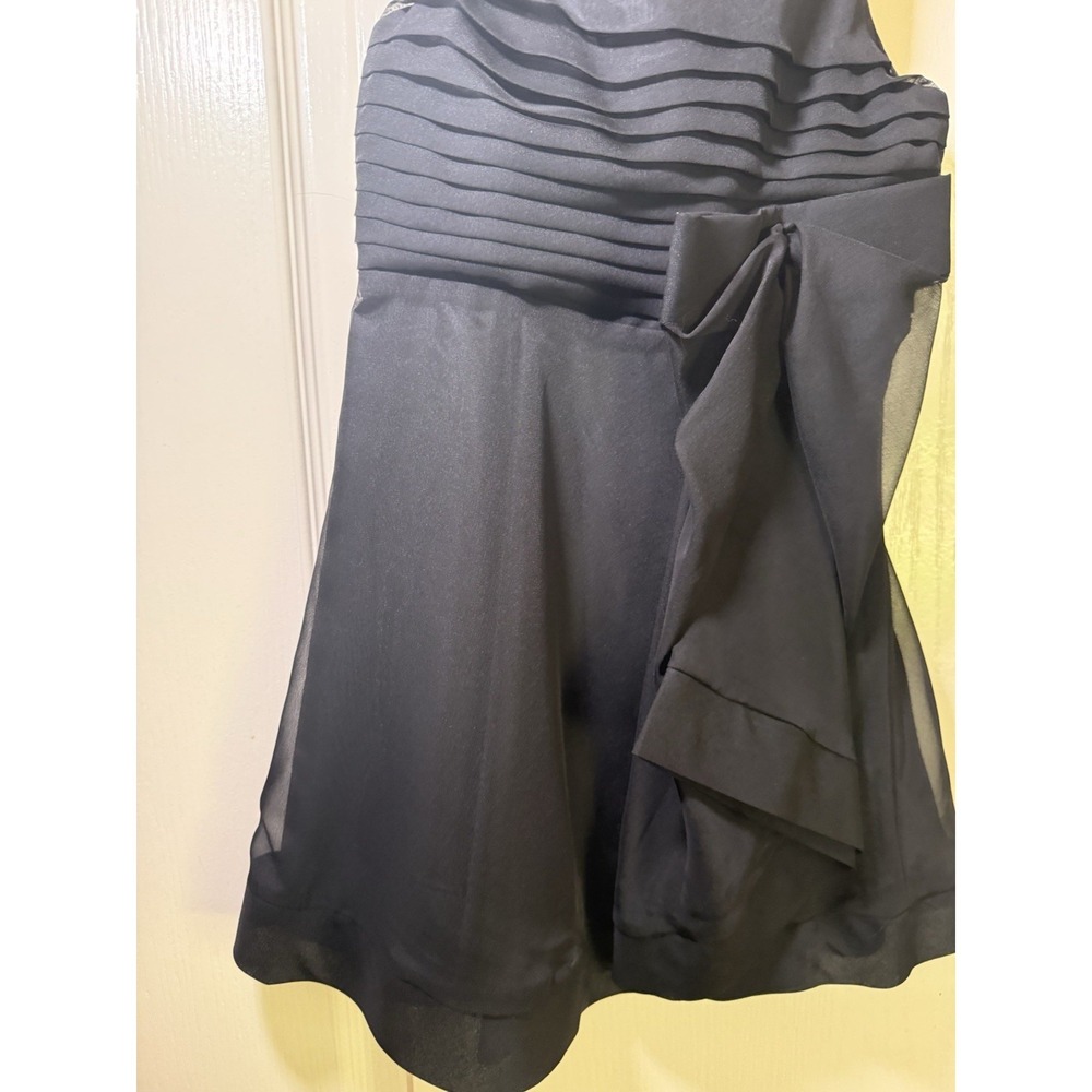 ABS Kids Girls Size 7 Black Chiffon Party Dress Bow Waist Sleeveless Special Occ - Picture 5 of 13